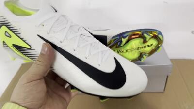 Unisex Nike Air Zoom Mercurial Vapor 16 Elite FG Firm Ground Low-Tops Football Boots - White/Black/Yellow