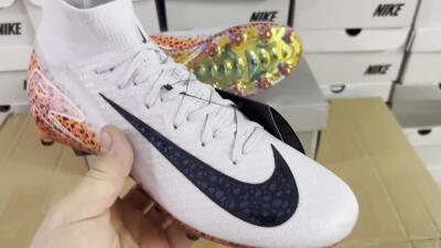 Unisex Nike Air Zoom Mercurial Superfly 10 Elite AG Artificial Grass High-Tops Football Boots - Grey/White/Leopard