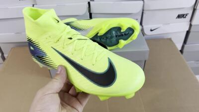 Unisex Nike Air Zoom Mercurial Superfly 10 Elite FG Firm Ground High-Tops Football Boots - Yellow/Black/Blue