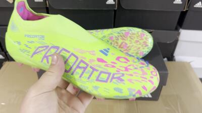 Unisex Adidas Predator Elite Laceless FG Firm Ground Low-Tops Football Boots - Yellow/Red/Purple