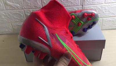 Unisex Nike Mercurial Superfly 8 Elite AG Artificial Grass High-Tops Football Boots - Red/Yellow/Silver