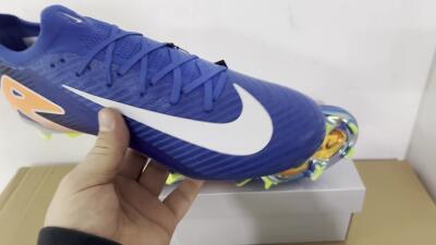 Unisex Nike Air Zoom Mercurial Vapor 16 Elite FG Firm Ground Low-Tops Football Boots - Blue/White/Orange