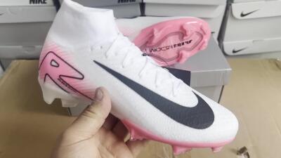 Unisex Nike Air Zoom Mercurial Superfly 10 Elite FG Firm Ground High-Tops Football Boots - White/Black/Pink