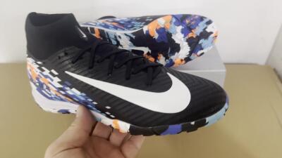 Unisex Nike Air Zoom Mercurial Superfly 10 Elite TF Artificial Turf High-Tops Football Shoes - Black/Blue/Orange