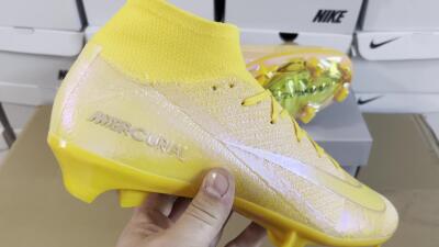 Unisex Nike Air Zoom Mercurial Superfly 10 Elite FG Firm Ground High-Tops Football Boots - Gold/Gold