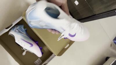 Unisex Nike Air Zoom Mercurial Vapor 16 Elite FG Firm Ground Low-Tops Football Boots - White/Purple/Blue