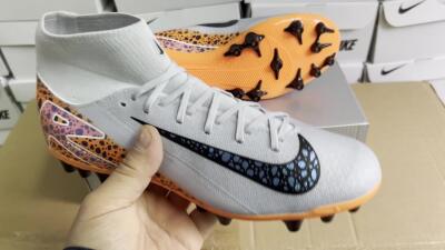 Unisex Nike Air Zoom Mercurial Superfly 10 Elite AG Artificial Grass High-Tops Football Boots - Grey/Black/Leopard