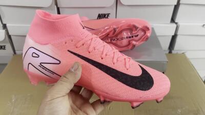 Unisex Nike Air Zoom Mercurial Superfly 10 Elite FG Firm Ground High-Tops Football Boots - Pink/Black