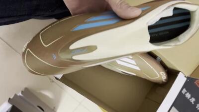 Men's Messi x Adidas F50 Elite Laceless Benito FG Firm Ground Low-Tops Football Boots - Brown/White/Blue