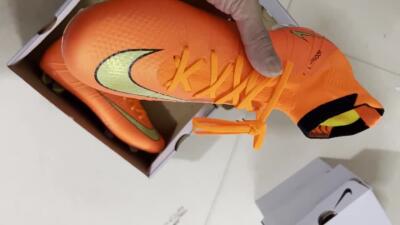 Men's Nike Mercurial Superfly 4 CR7 FG Firm Ground High-Tops Football Boots - Orange/Yellow/Black