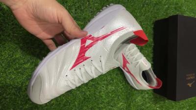 Men's Mizuno Morelia Neo Sala TF Artificial Turf Low-Tops Football Shoes - Grey/Red/White