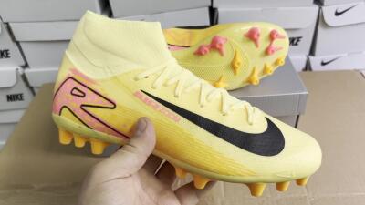 Unisex Nike Air Zoom Mercurial Superfly 10 Academy AG Artificial Grass High-Tops Football Boots - Yellow/Black/Red