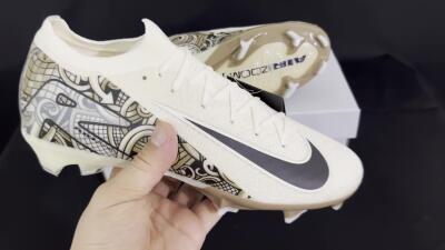 Men's Nike Air Zoom Mercurial Vapor 16 Elite FG Firm Ground Low-Tops Football Boots - Beige/Black/White