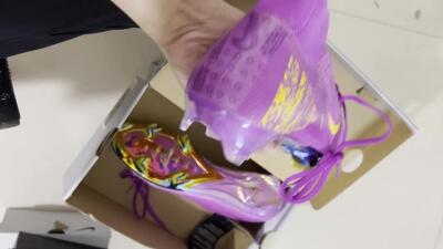 Men's Nike Air Zoom Mercurial Superfly 10 Elite FG Firm Ground High-Tops Football Boots - Purple/Yellow/Gold