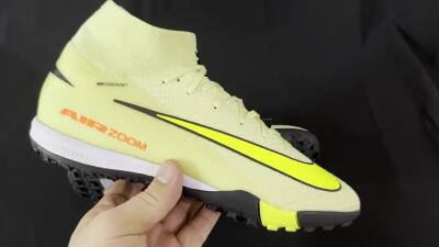 Unisex Nike Air Zoom Mercurial Superfly 10 Elite TF Artificial Turf High-Tops Football Shoes - Brown/Yellow/Black