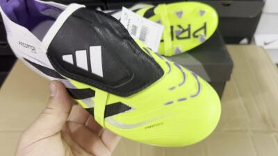 Men's Adidas Predator 25 Elite Foldover Tongue FG Firm Ground Low-Tops Football Boots - Yellow/Black