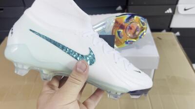 Men's Nike Phantom Luna Elite NU FG Firm Ground Low-Tops Football Boots - White/Black/Jade