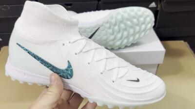 Unisex Nike Phantom Luna Elite TF Artificial Turf High-Tops Football Shoes - Beige/Green