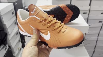 Men's Nike Mercurial Vapor 1 Elite TF Artificial Turf Low-Tops Football Shoes - Brown/White