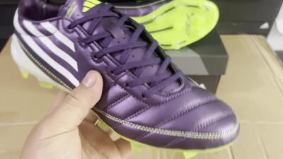 Men's Adidas F50 Elite FG Firm Ground Low-Tops Football Boots - Purple/White/Yellow