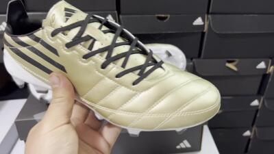 Men's Adidas F50 Elite FG Firm Ground Low-Tops Football Boots - Gold/Black/White