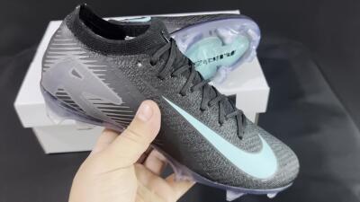 Unisex Nike Air Zoom Mercurial Vapor 16 Elite FG Firm Ground Low-Tops Football Boots - Black/Jade