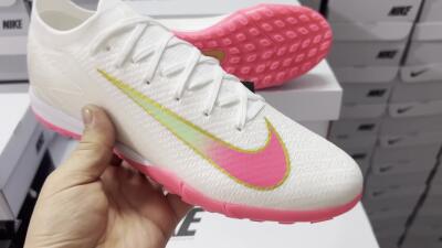 Men's Nike Air Zoom Mercurial Vapor 16 Elite TF Artificial Turf Low-Tops Football Shoes - White/Pink/Gold