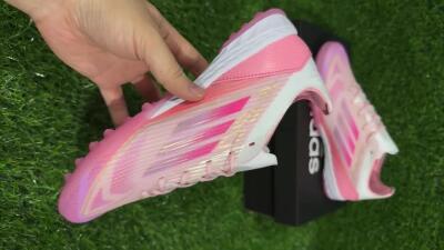 Unisex Adidas F50 Pro TF Artificial Turf Low-Tops Football Shoes - Pink/Gold/White