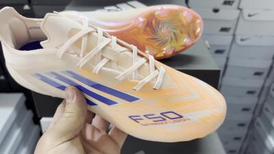 Men's Adidas F50 Elite FG Firm Ground Low-Tops Football Boots - Pink/Orange/Blue