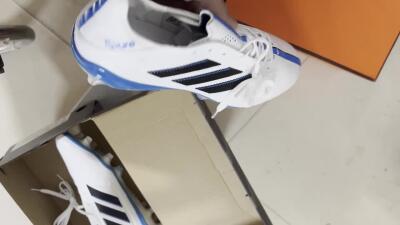 Men's Adidas Copa Pure 3 Elite FG Firm Ground Low-Tops Football Boots - White/Black/Blue
