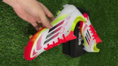 Unisex Adidas F50 Elite FG Firm Ground Low-Tops Football Boots - White/Red/Yellow