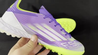 Men's Adidas F50 Pro TF Artificial Turf Low-Tops Football Shoes - Purple/White/Yellow