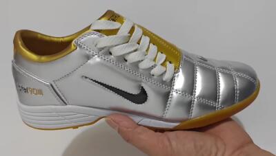 Men's Nike Total 90 III TF Artificial Turf Low-Tops Football Shoes - Silver/Black/White