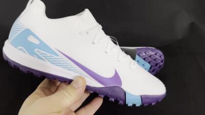 Unisex Nike Air Zoom Mercurial Vapor 16 Pro TF Artificial Turf Low-Tops Football Shoes - White/Purple/Jade