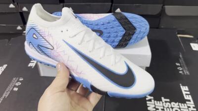 Unisex Nike Air Zoom Mercurial Vapor 16 Elite TF Artificial Turf Low-Tops Football Shoes - White/Blue/Black