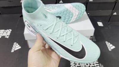 Unisex Nike Air Zoom Mercurial Superfly 10 Elite TF Artificial Turf High-Tops Football Shoes - Jade/Black/White