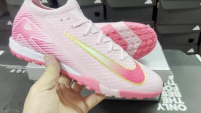 Unisex Nike Air Zoom Mercurial Vapor 16 Elite TF Artificial Turf Low-Tops Football Shoes - Pink/Gold/White