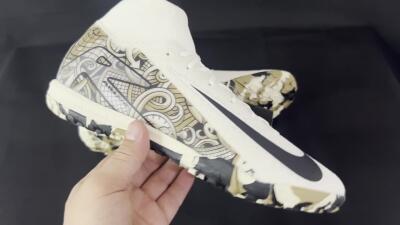 Unisex Nike Air Zoom Mercurial Superfly 10 Elite TF Artificial Turf High-Tops Football Shoes - Beige/Black/Brown