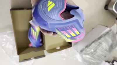 Unisex Adidas F50 Elite Laceless FG Firm Ground Low-Tops Football Boots - Blue/Yellow/Pink