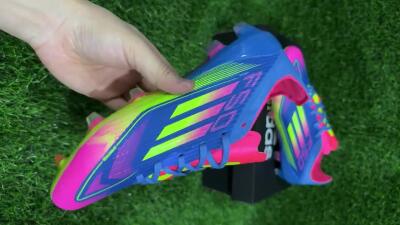 Unisex Adidas F50 Elite FG Firm Ground Low-Tops Football Boots - Blue/Yellow/Pink