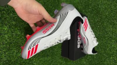 Unisex Messi x Adidas F50 Elite FG Firm Ground Low-Tops Football Boots - Silver/Red/Black