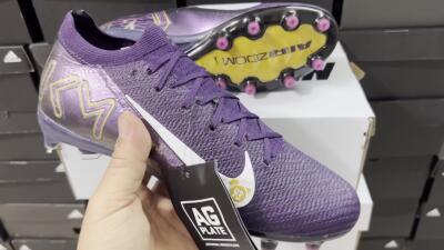 Men's Nike Air Zoom Mercurial Vapor 16 Pro AG Artificial Grass Low-Tops Football Boots - Purple/White/Gold