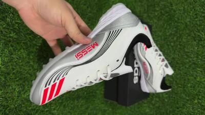 Unisex Messi x Adidas F50 Pro TF Artificial Turf Low-Tops Football Shoes - Silver/Red/Black