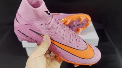 Unisex Nike Air Zoom Mercurial Superfly 10 Elite FG Firm Ground High-Tops Football Boots - Purple/Pink/Black