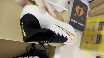 Men's Nike Mercurial Superfly 4 Elite FG Firm Ground High-Tops Football Boots - Silver/Black/Yellow
