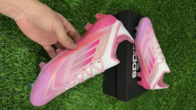 Unisex LY x Adidas F50 Elite FG Firm Ground Low-Tops Football Boots - Pink/White/Gold