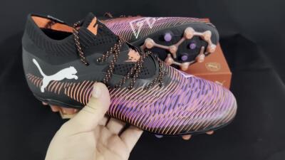 Men's Puma Future 8 Ultimate FG Firm Ground Low-Tops Football Boots - Black/Purple/Orange