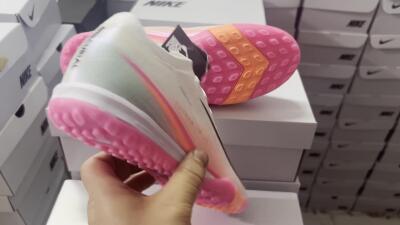 Unisex Nike Air Zoom Mercurial Vapor 16 Elite TF Artificial Turf Low-Tops Football Shoes - White/Pink/Black