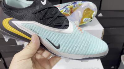 Men's Nike Phantom 6 Low Elite FG Firm Ground Low-Tops Football Boots - Black/Jade/Silver