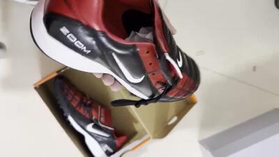 Men's Nike Air Zoom Total 90 III TF Artificial Turf Low-Tops Football Shoes - Black/Red/White
